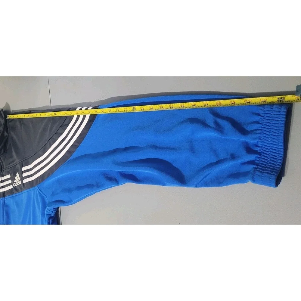 Adidas Track Jacket Mens 3XT Blue Colorblock Full Zip Three‎ Stripes